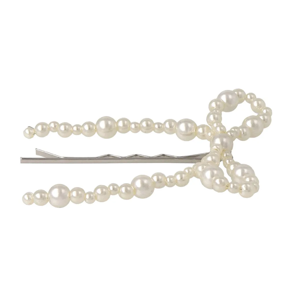 Bubble Pearl Bow Hairpin Set