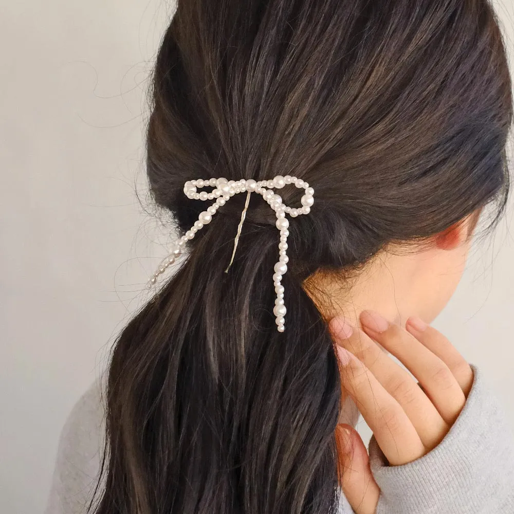 Bubble Pearl Bow Hairpin