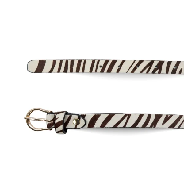 CHARLEY -   Women's Zebra Print Genuine Leather Belt