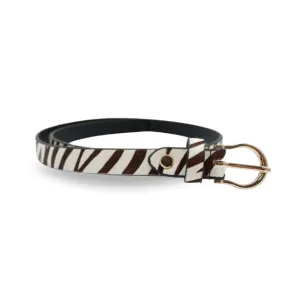 CHARLEY -   Women's Zebra Print Genuine Leather Belt