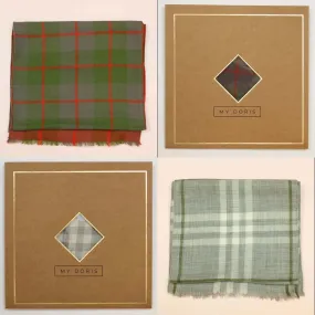 Check 100% Wool Mens Scarves