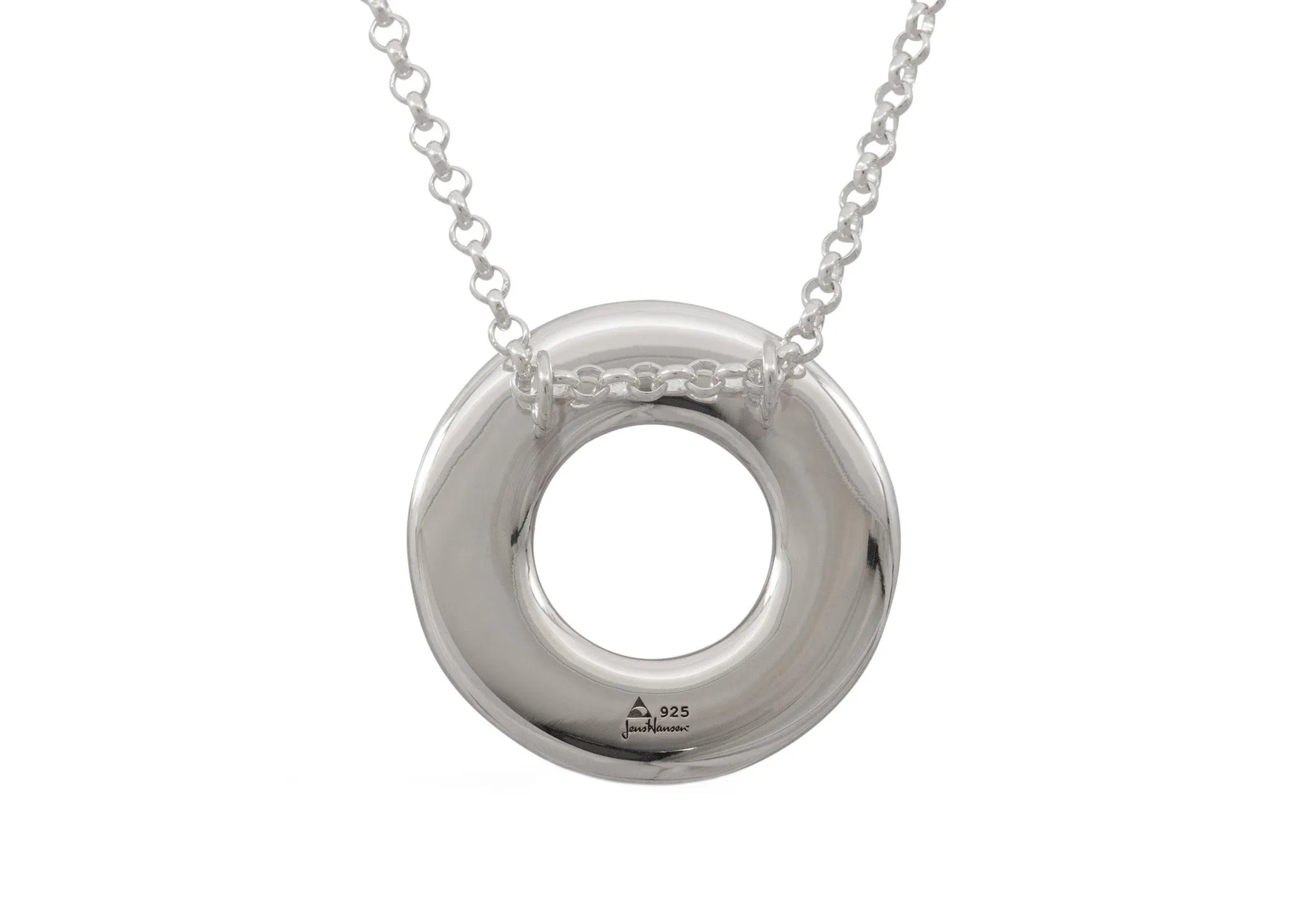 Circle Pendant with Hidden Bales, Sterling Silver