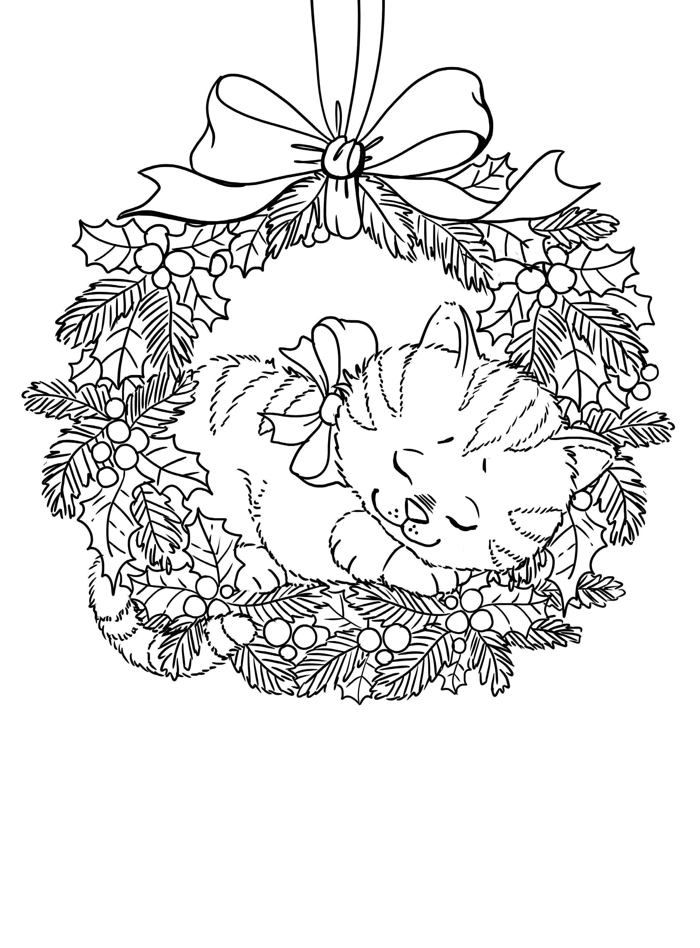 Festive Feline Christmas Coloring Book Vol. 6: Frame-Ready Cat Prints for All Ages - Includes Kittens, Ornaments, Snowflakes, Santa, Gingerbread, Stockings & Holiday Whiskers