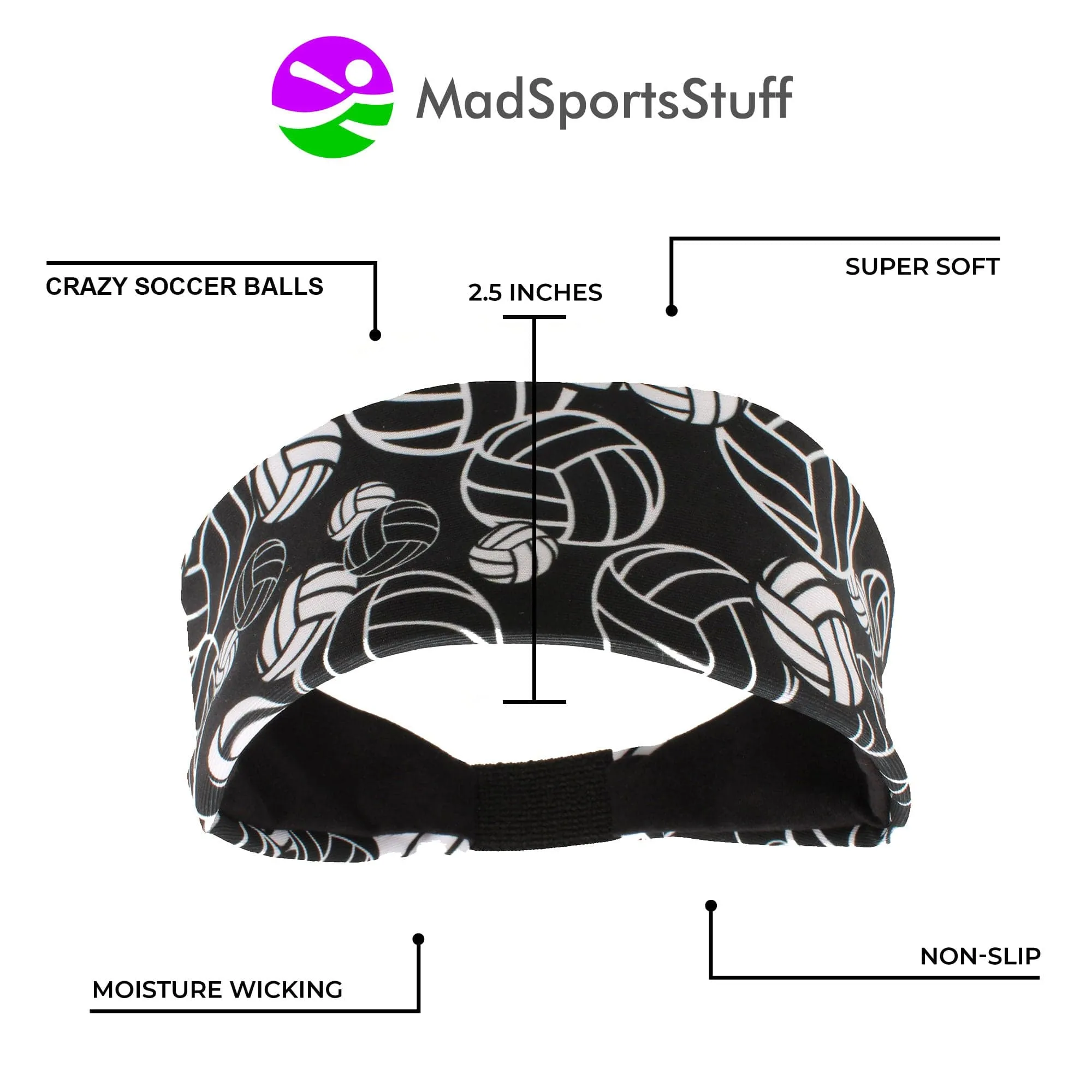 Crazy Volleyball Logo Headband