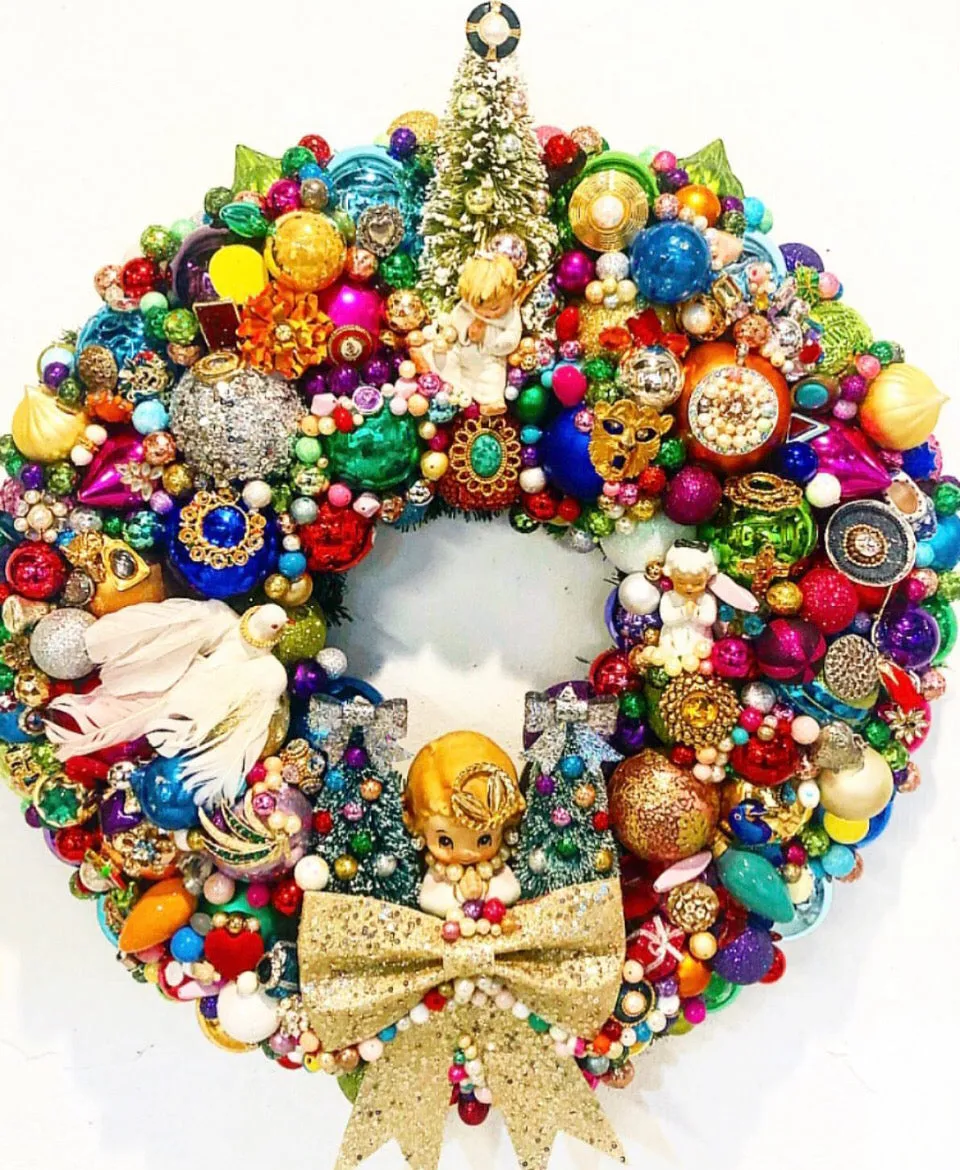 Custom Vintage Jewelry Wreath - Lily P.