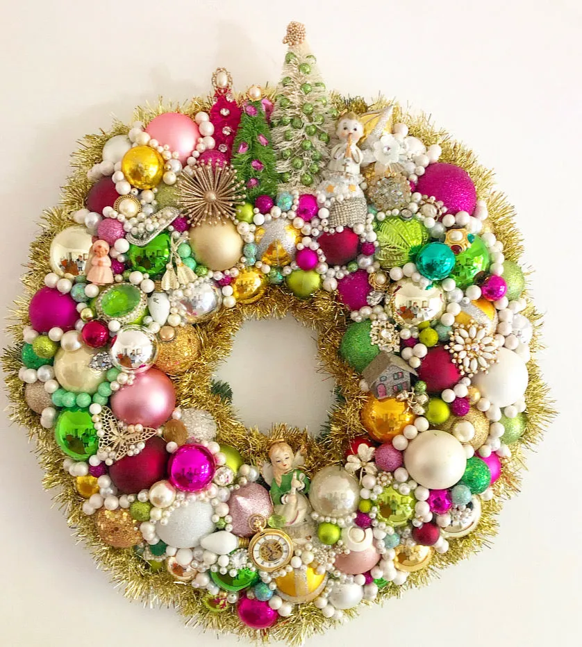 Custom Vintage Jewelry Wreath - Lily P.