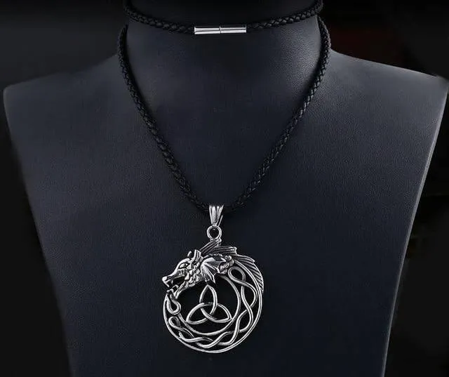 Dragon Ouroboros Triquetra Necklace