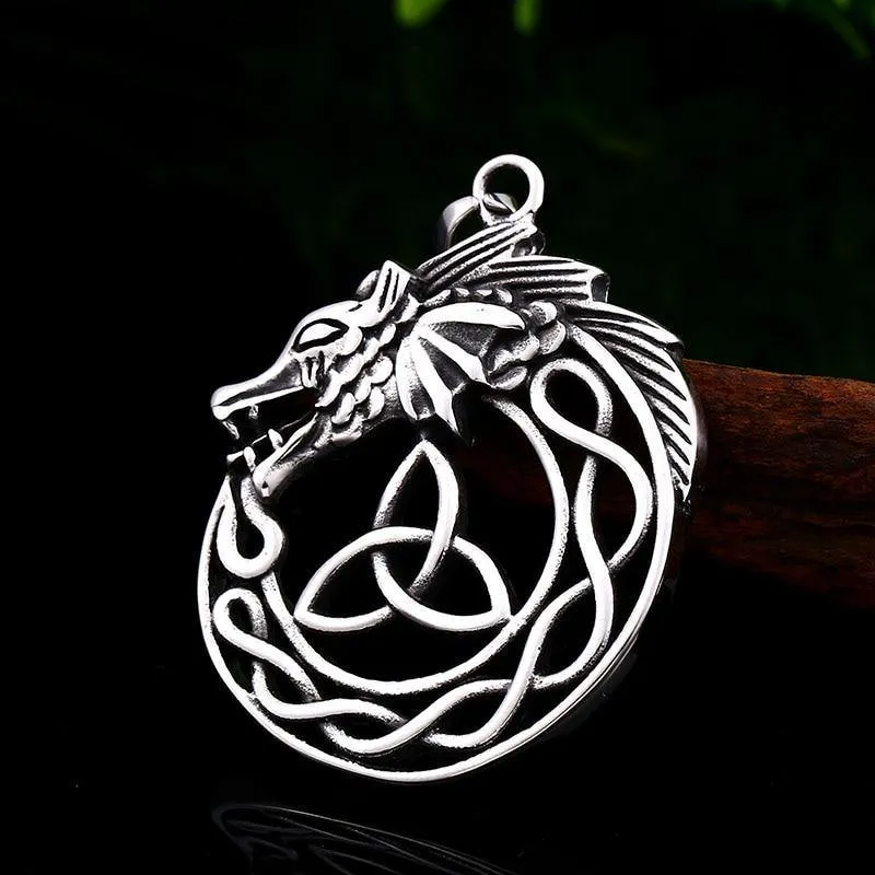 Dragon Ouroboros Triquetra Necklace