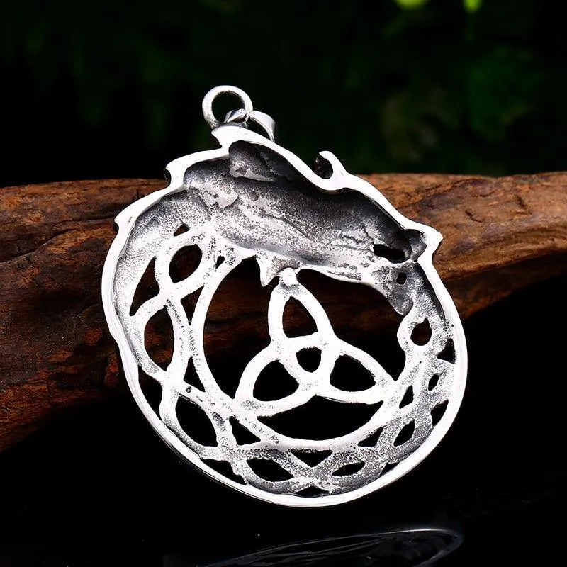 Dragon Ouroboros Triquetra Necklace