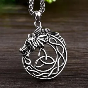 Dragon Ouroboros Triquetra Necklace