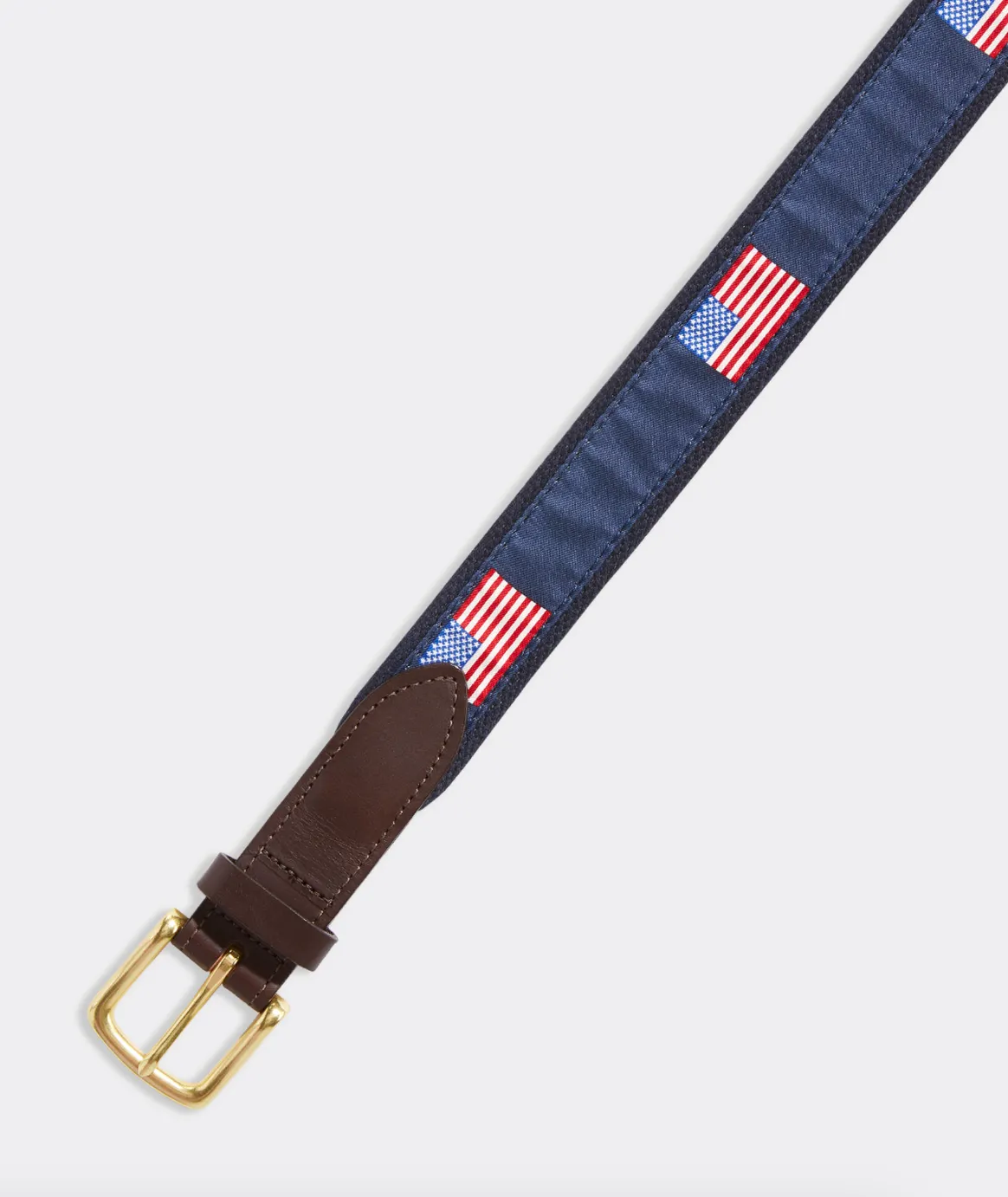 Flag Canvas Club Belt Navy