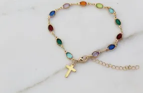 Gem Cross Bracelet