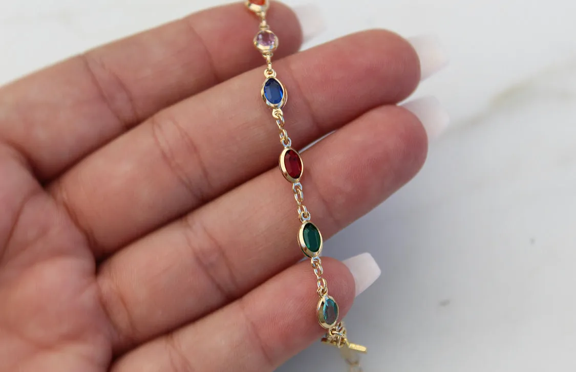 Gem Cross Bracelet