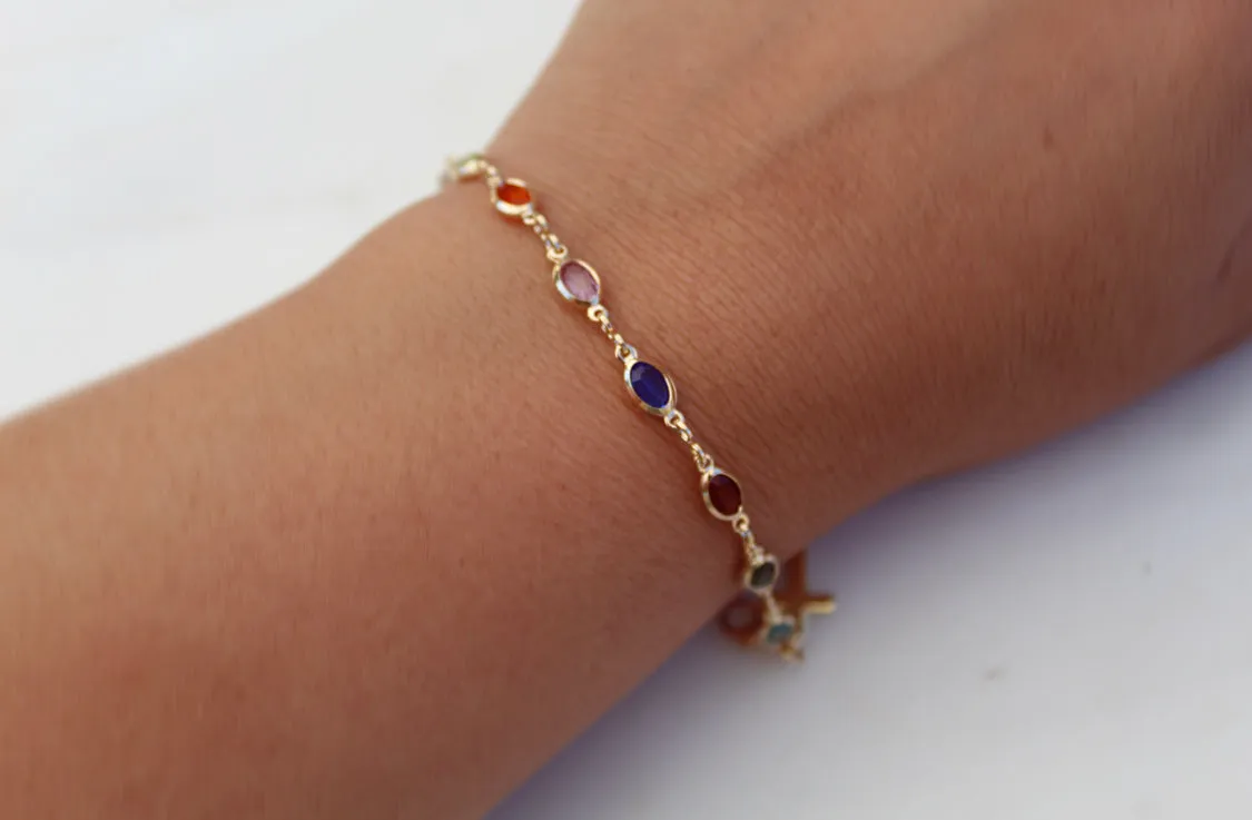 Gem Cross Bracelet