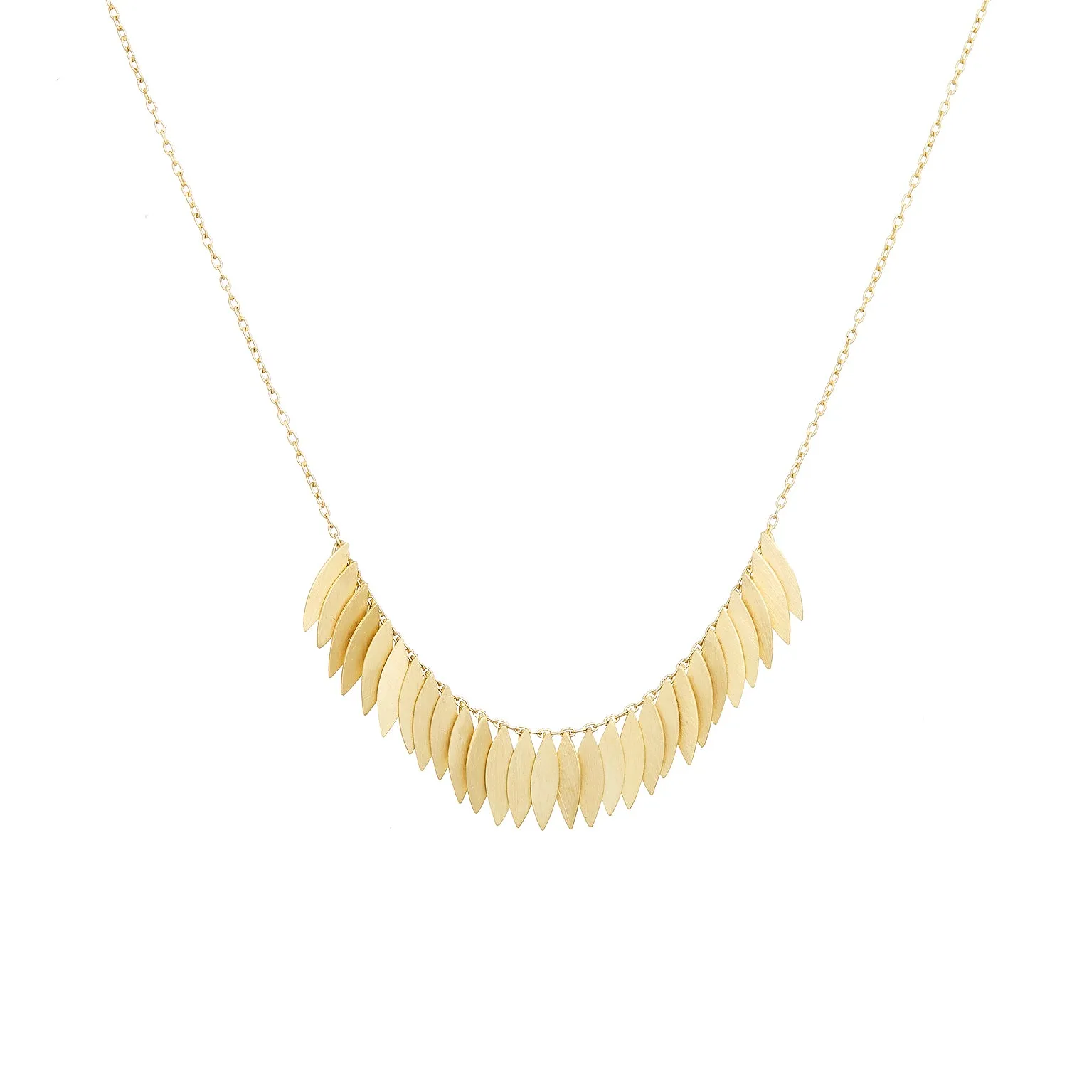 Golden Leaf Arc Necklace