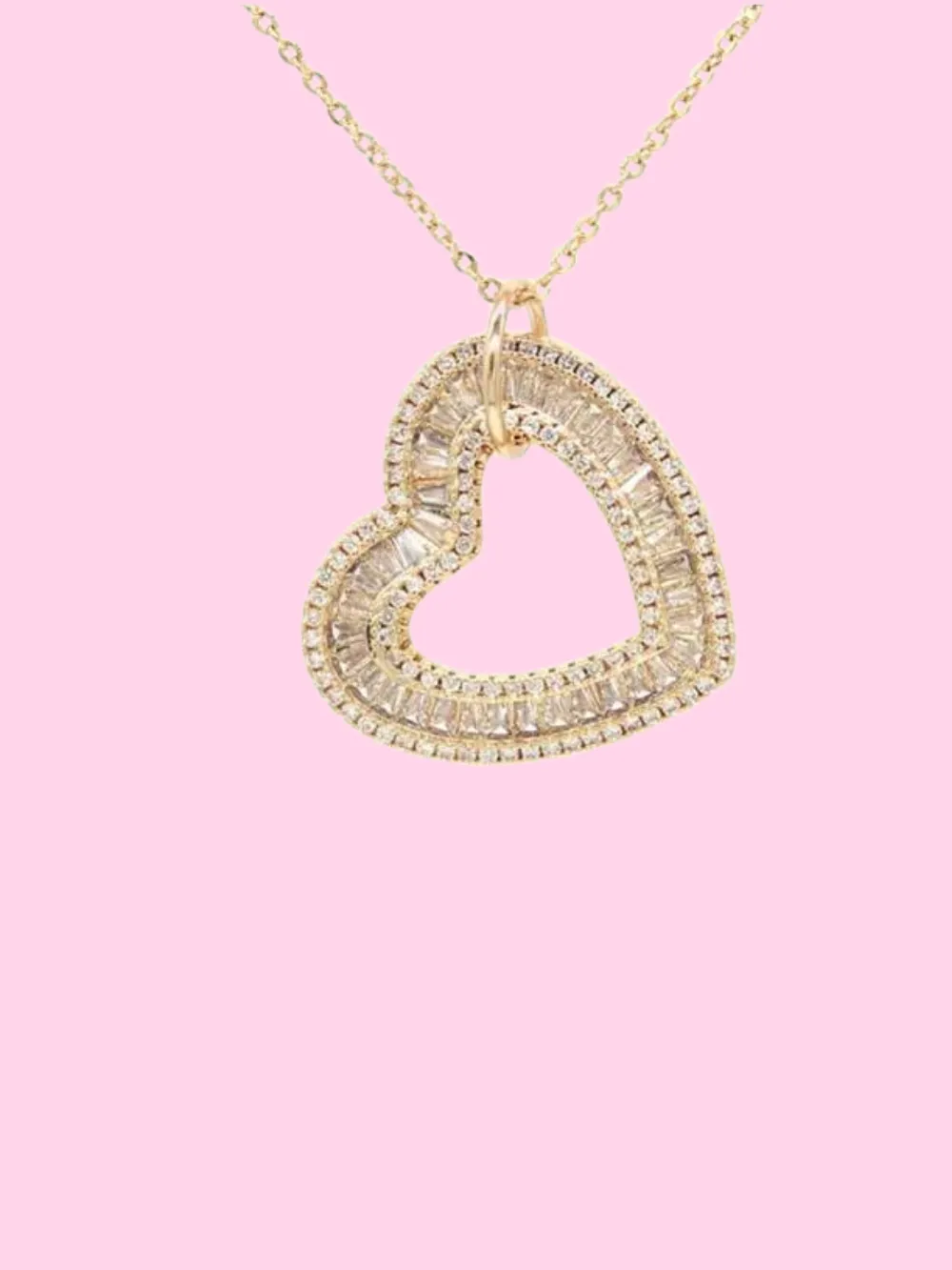 Heart Baguette Necklace