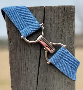 Heather Blue Chevron Elastic Belt