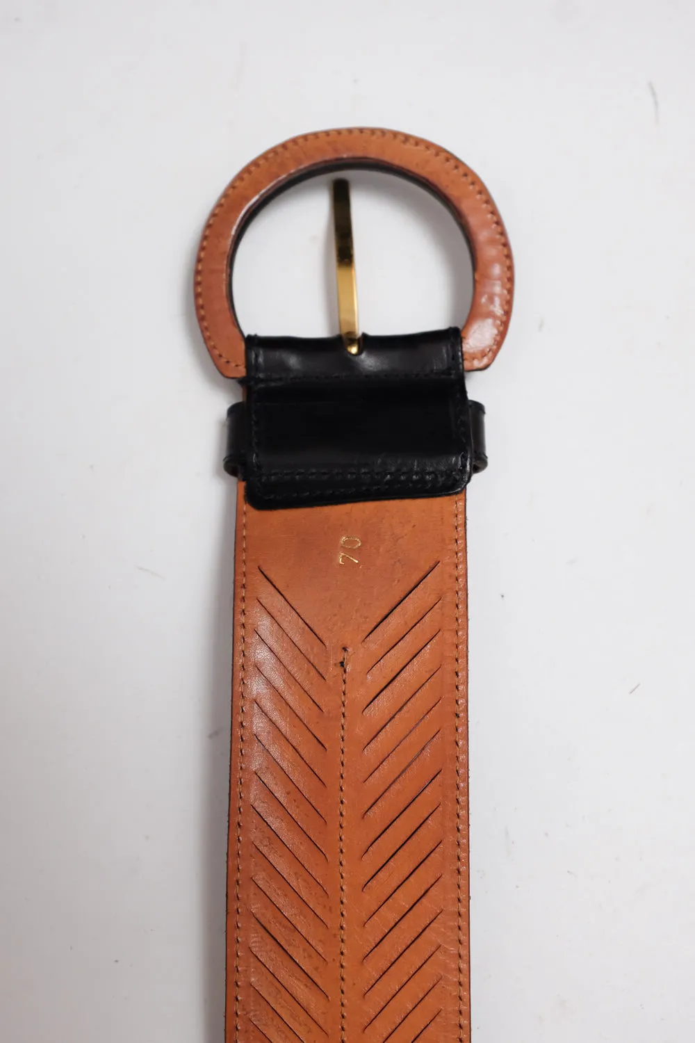 HIGH WAIST BOGNER VINTAGE BLACK LEATHER BELT