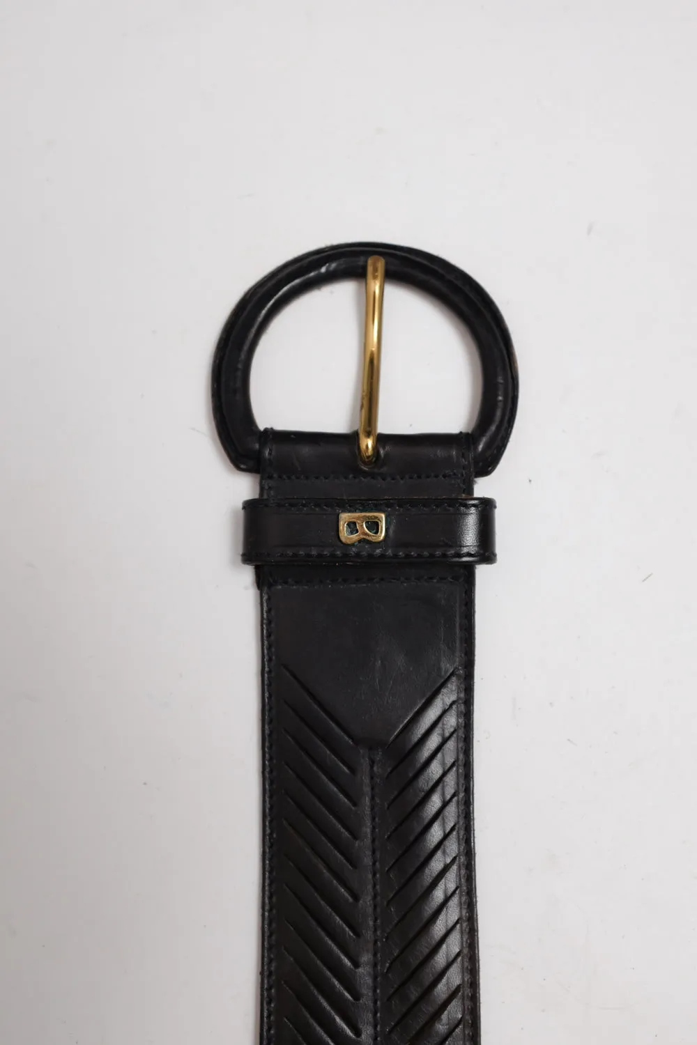 HIGH WAIST BOGNER VINTAGE BLACK LEATHER BELT