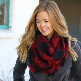 Infinity Scarf Collection - Red/Black Buffalo Check