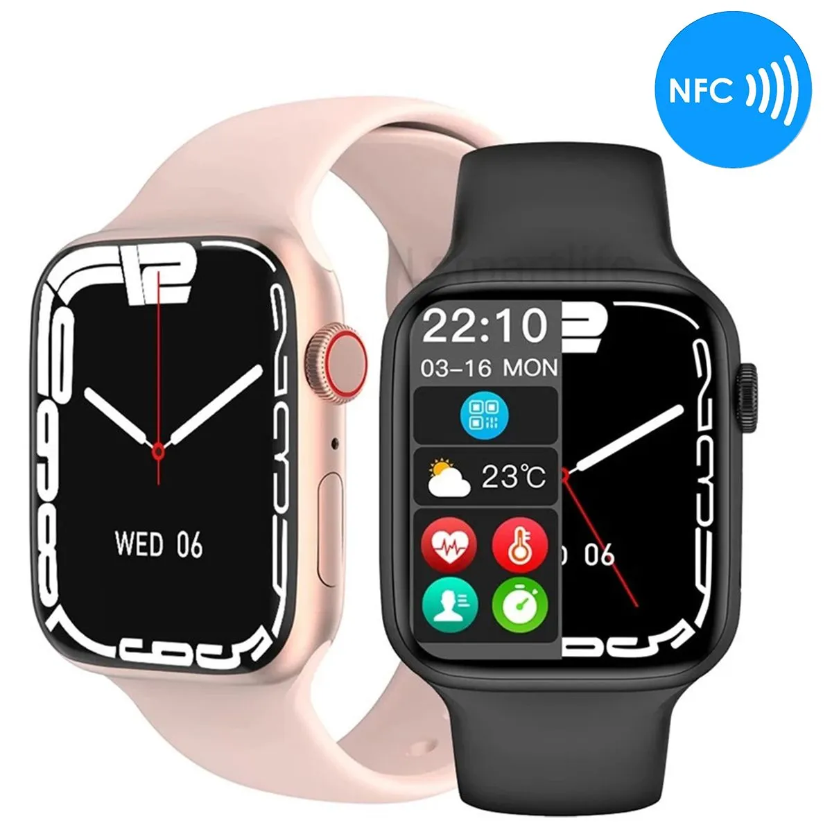 IW7 Series 7 Smart Watch NFC 1.69-inch HD Screen Men and Women Custom Watch Face BT Call Waterproof 2022 Smartwatch For Android and IOS