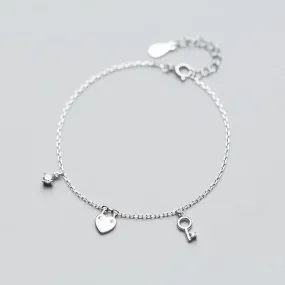 Key to My Heart Charms Bracelet