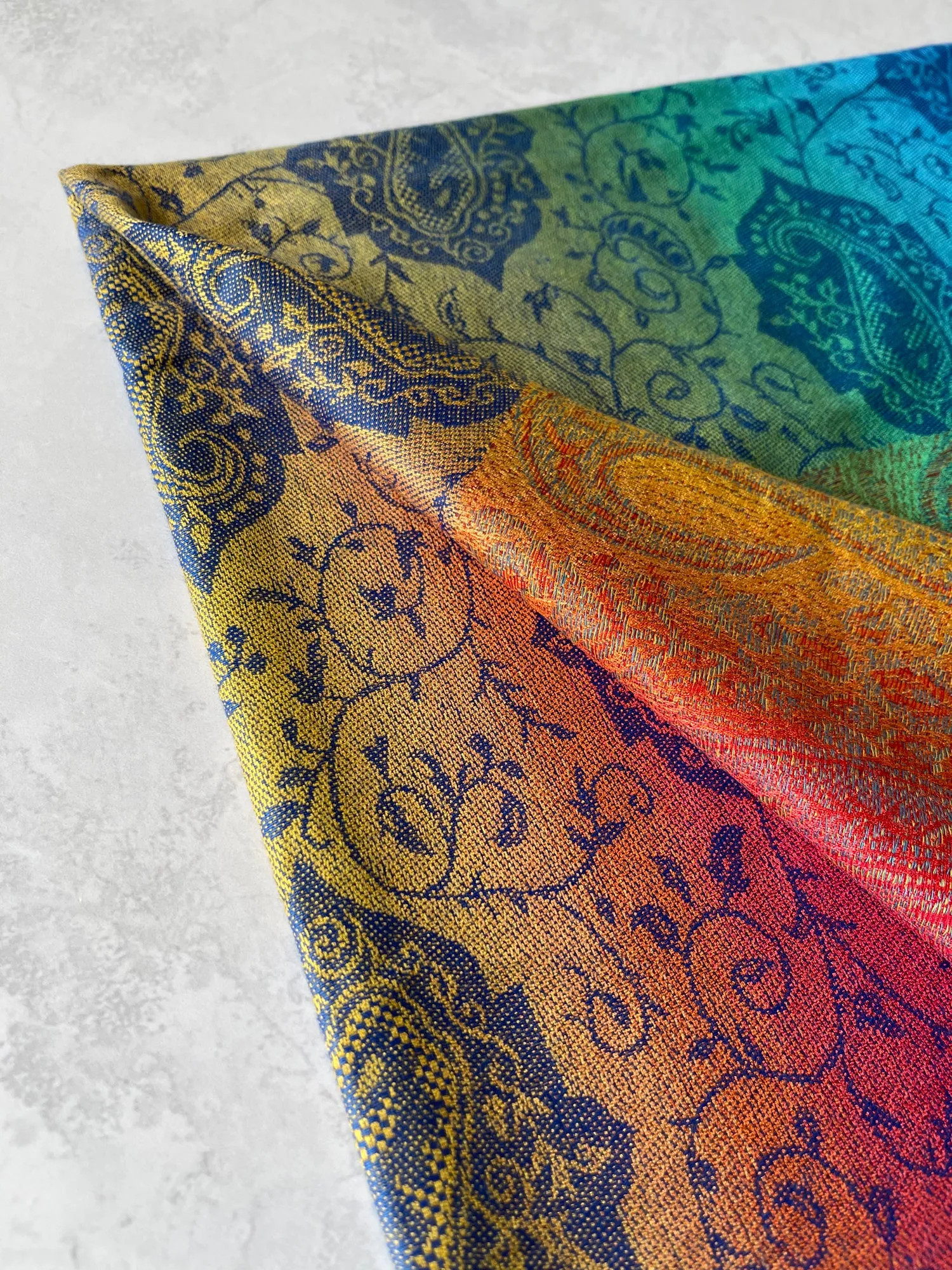 LARGE DARK MULTI-COLOUR PAISLEY PRINT PASHMINA SHAWL SCARF