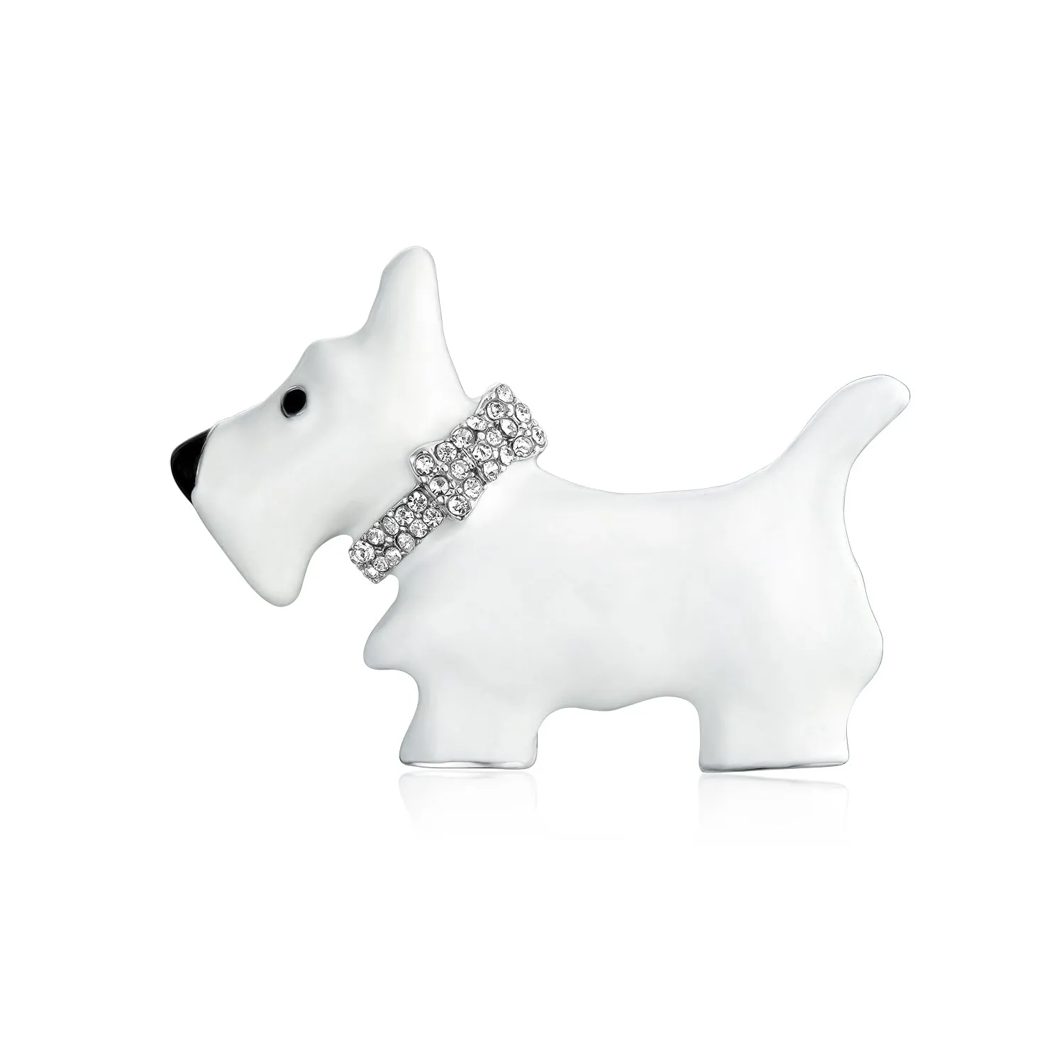 Large Statement White Westie Scottie Terri Dog Pet Animal Brooch Pin