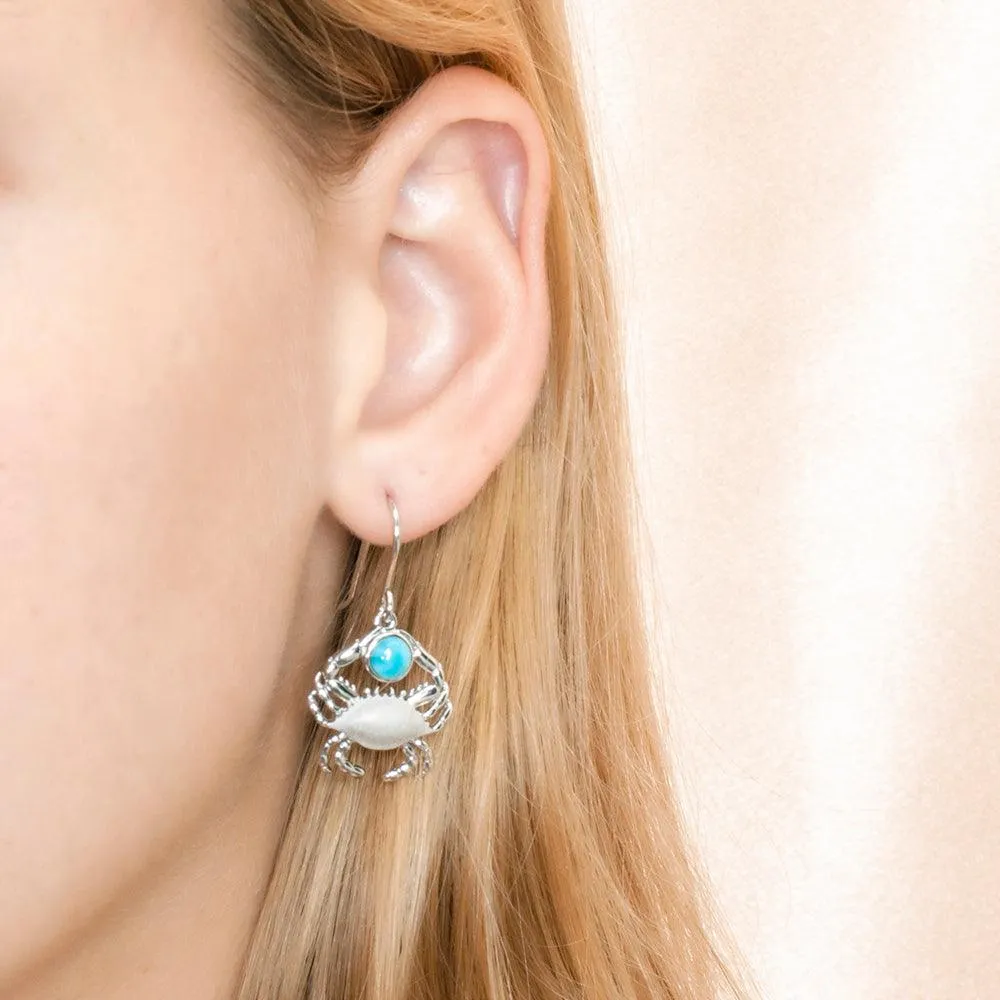 Larimar Blue Crab’s Treasure Earrings