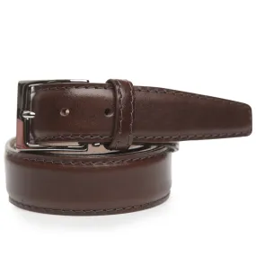 LEN Belt French Calf Chocolate w/ Chocolate Stitching STK