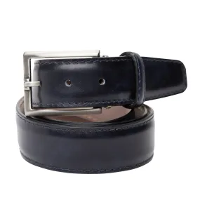 LEN Belt Italian Marbled Calf 40mm Navy STK