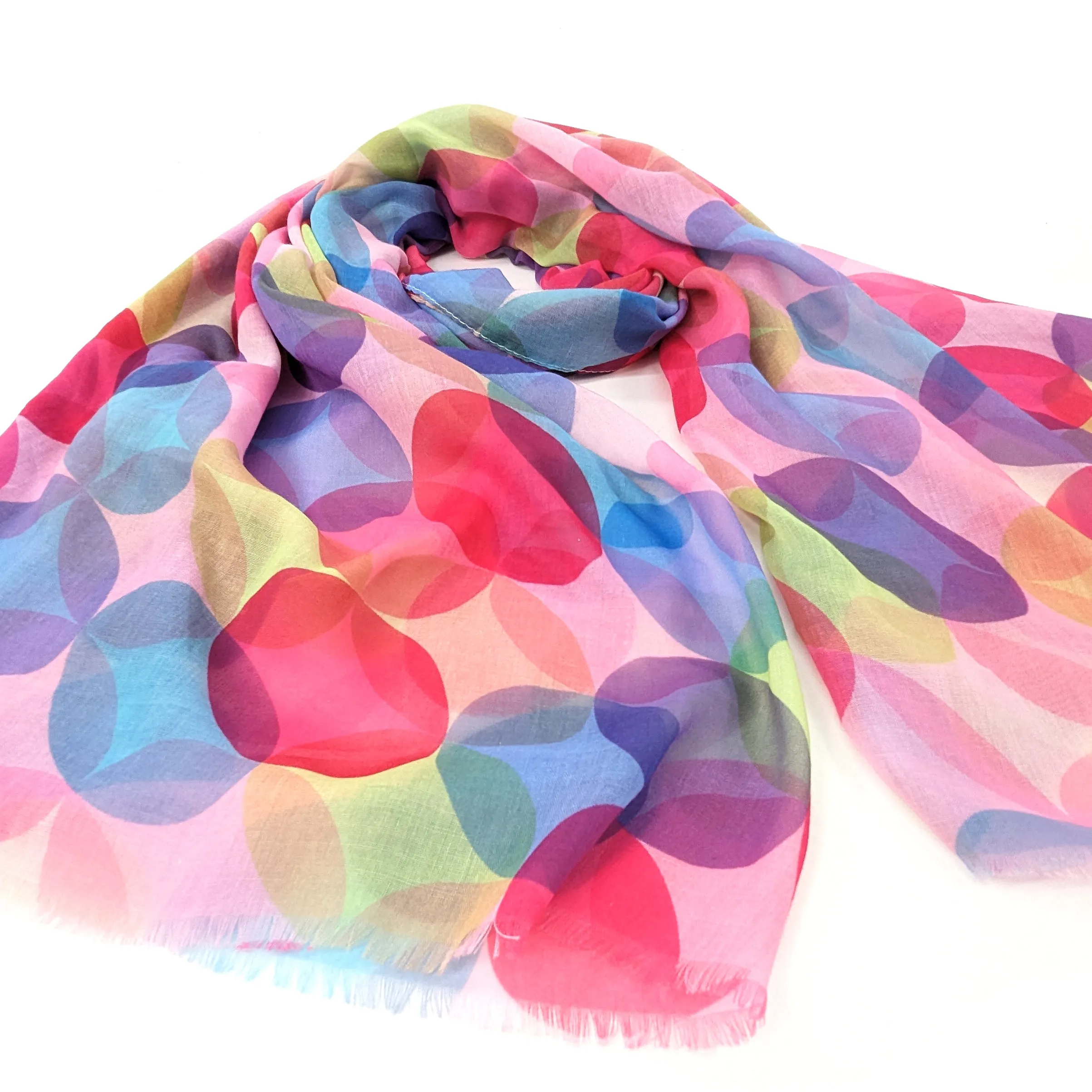 Mingling Circles Scarf - Strawberry Grape (50x180cm)