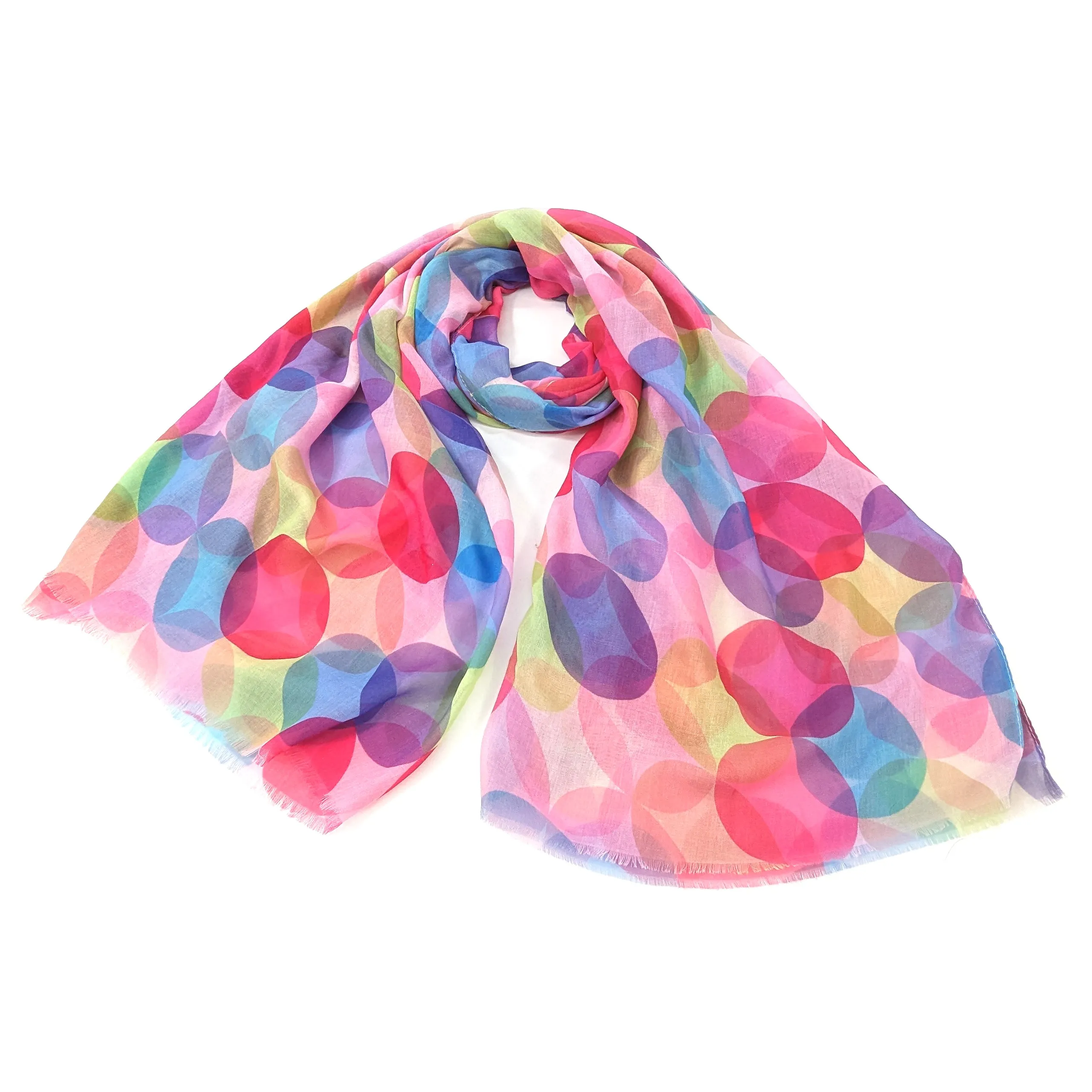 Mingling Circles Scarf - Strawberry Grape (50x180cm)