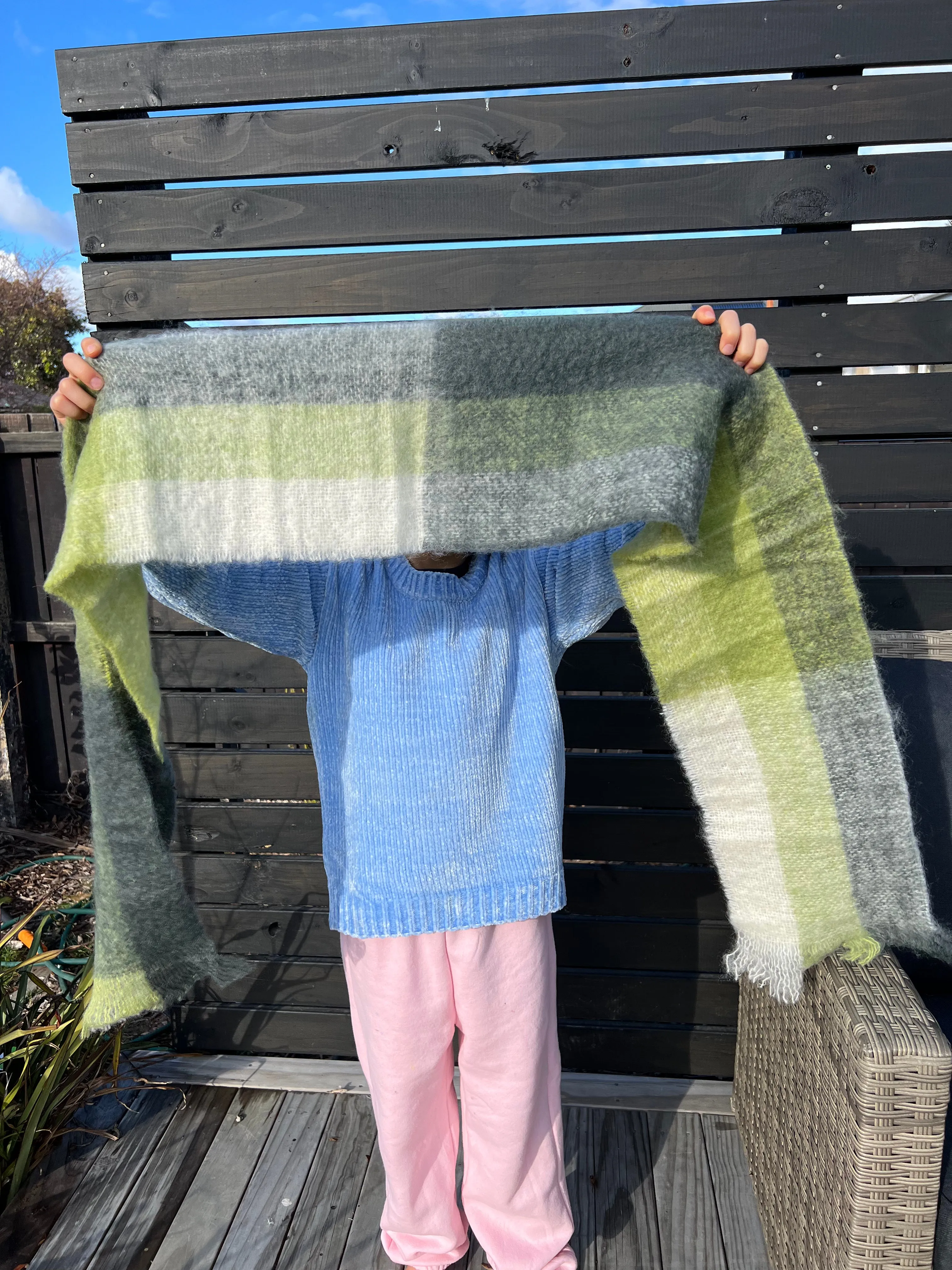 Mohair Scarf - Hagley Greens