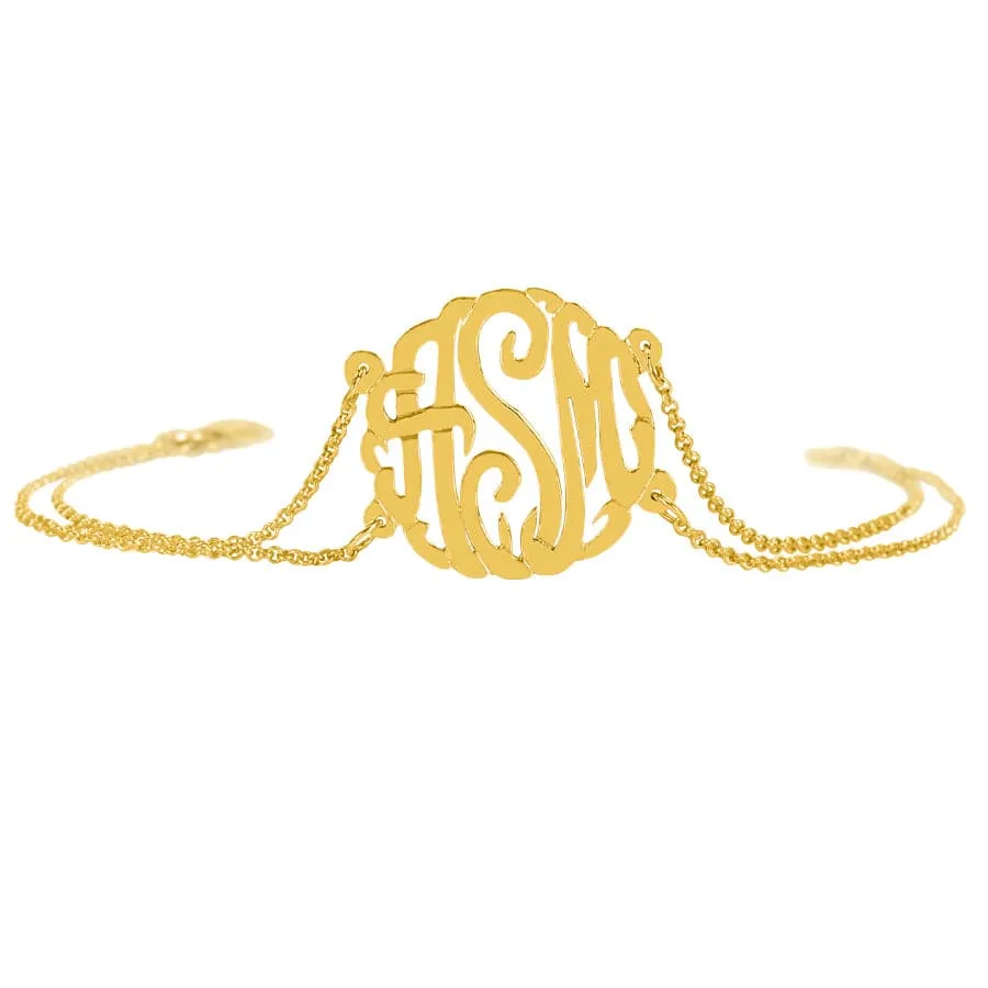 Monogram Bracelet with Rollo Chain