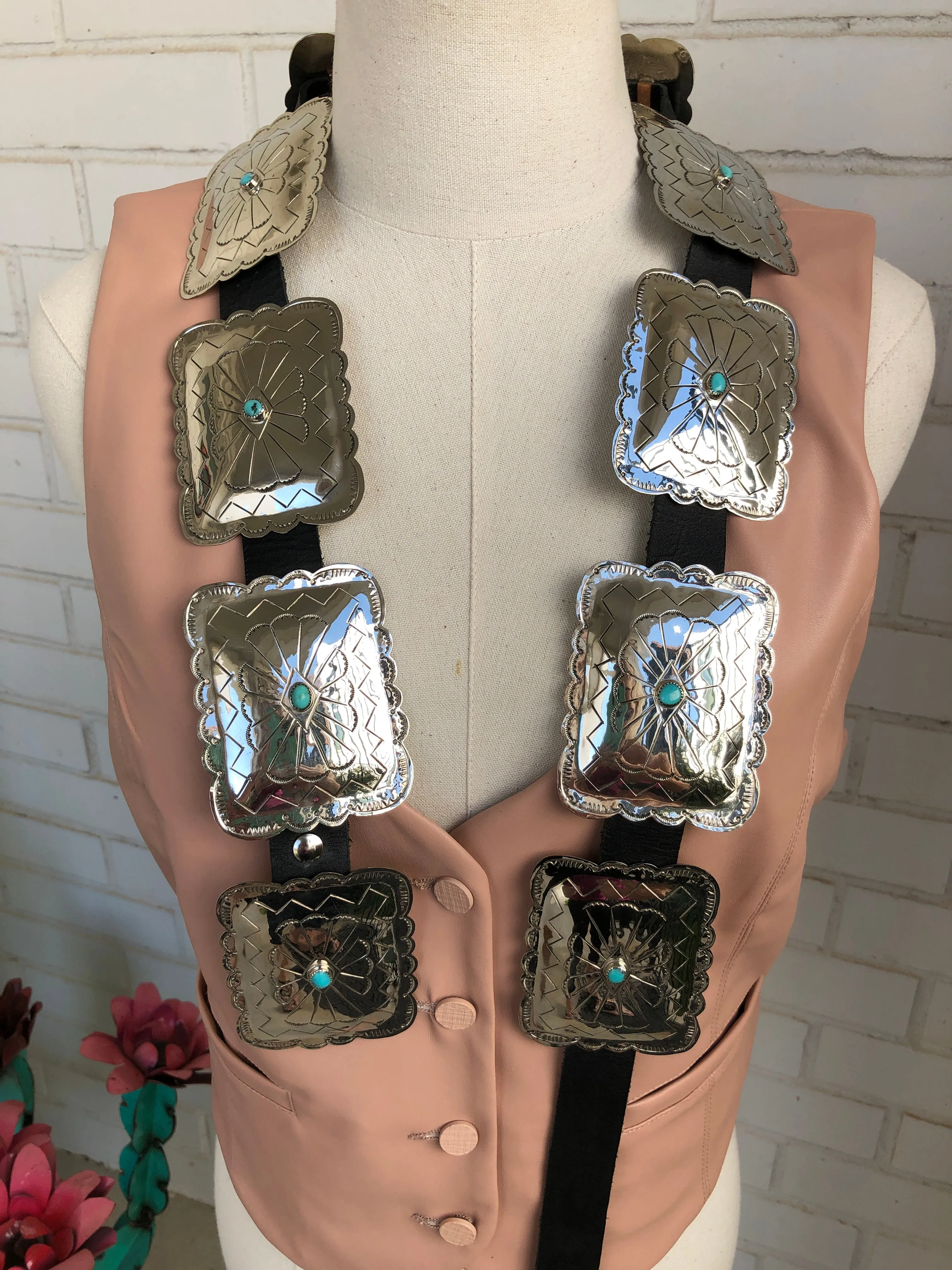 Nickel Silver Concho Belt