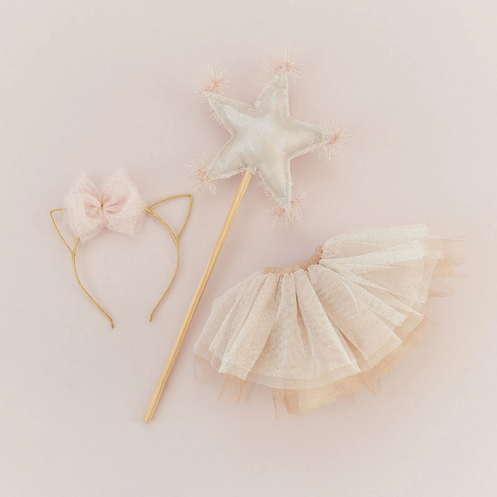 oh baby! Kitty Headband Gold - Pale Pink Bow