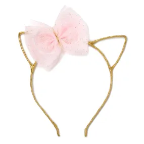 oh baby! Kitty Headband Gold - Pale Pink Bow