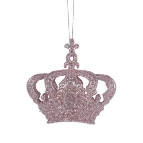 Pale Pink Glitter Crown Tree Ornament