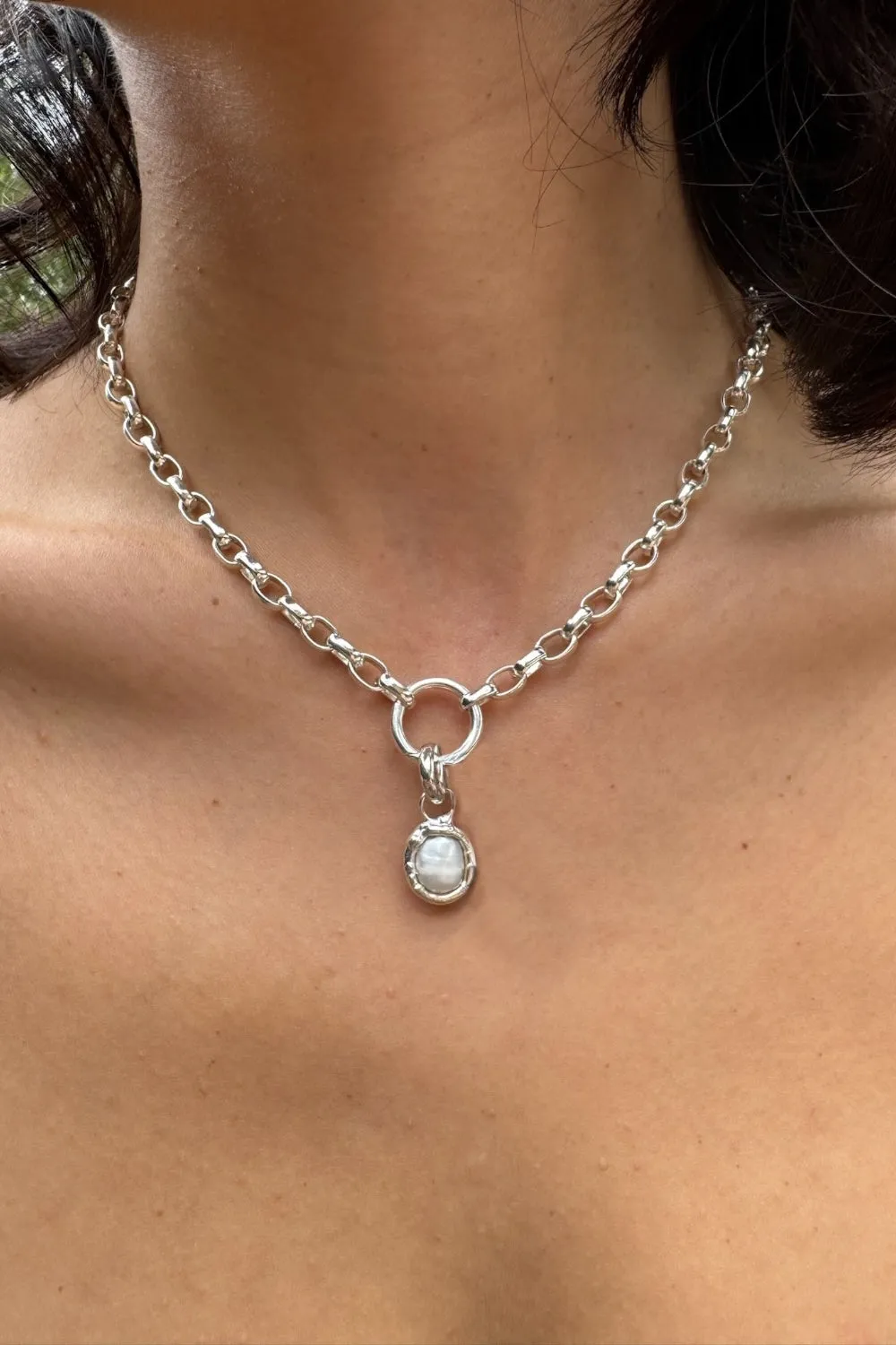 Pearl Charm in Silver