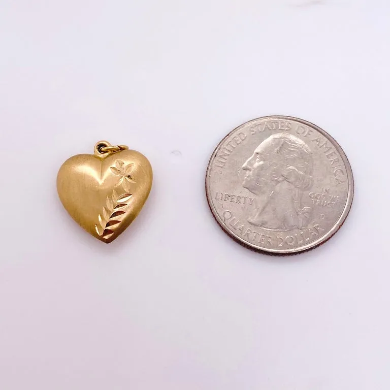 Puffed Heart Charm Pendant