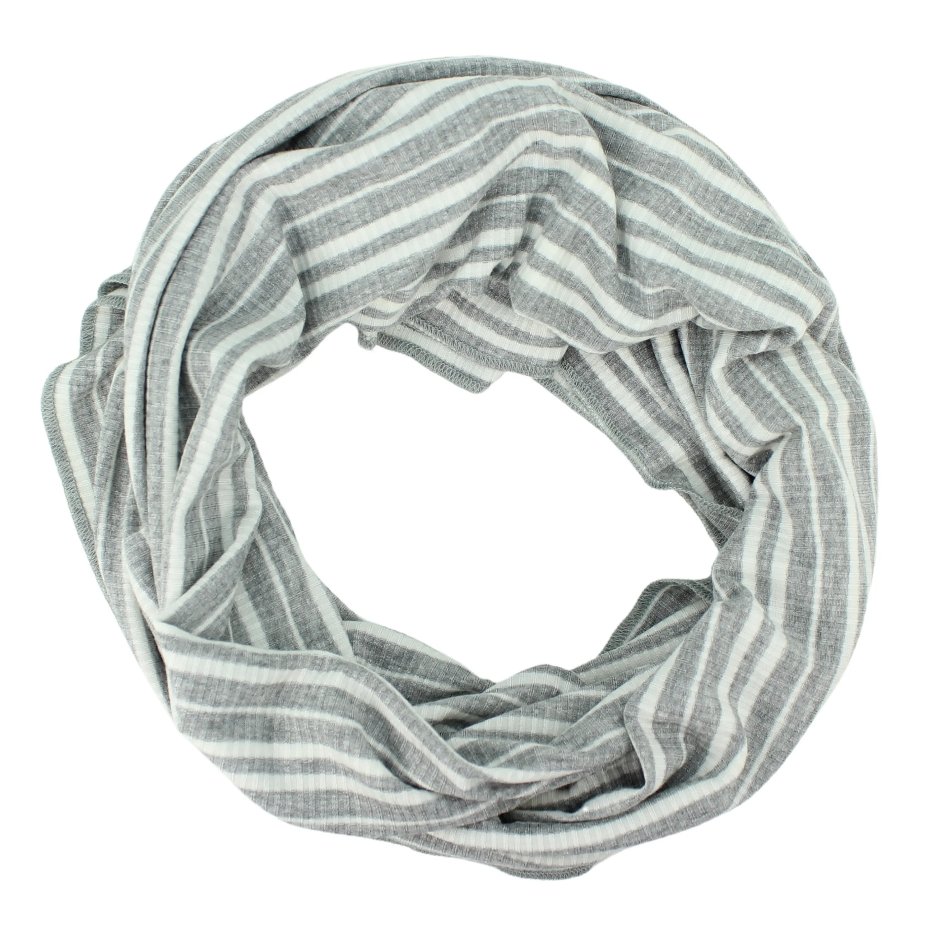 Rib Stripe Infinity Scarf