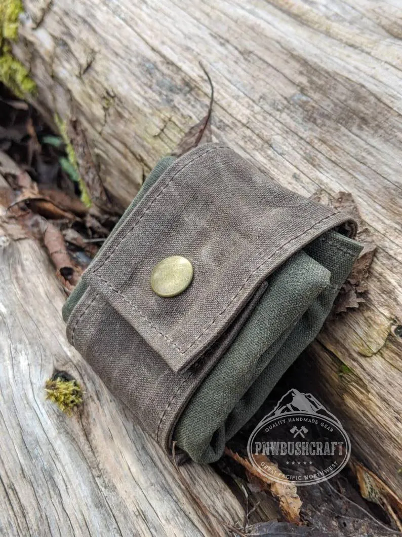 Rugged Waxed Canvas Foraging Bag, Hip Pouch by PNWBUSHCRAFT