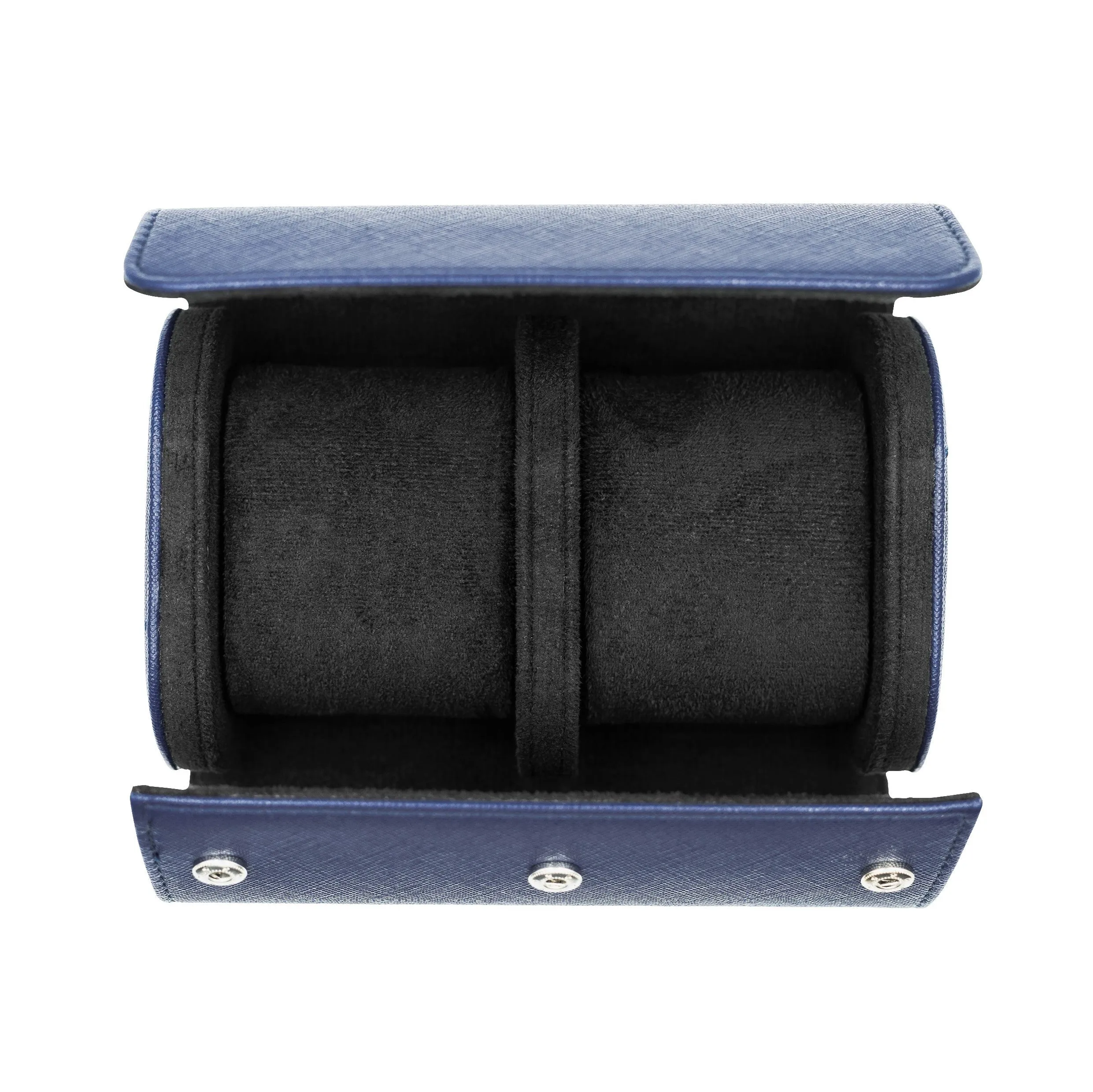 Saffiano Leather Watch Case in Navy (2 Slots)