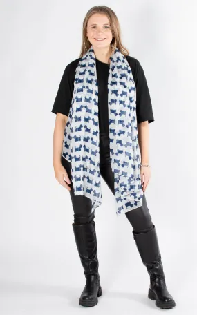 Scottie Dog Scarf | Navy & White