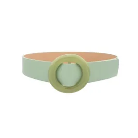 Sea Side Tonal Plastic Circle Buckle PU Belt