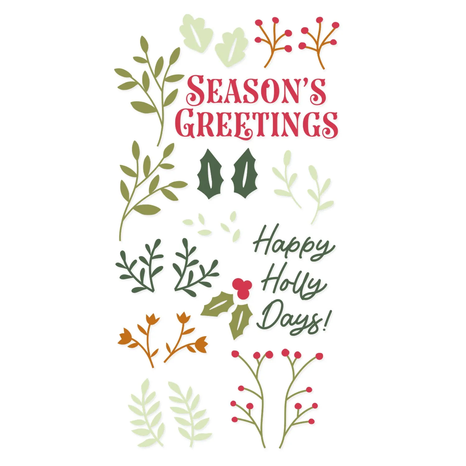 Sizzix Clear Stamps Set 29PK - Happy Holly Days by Catherine Pooler