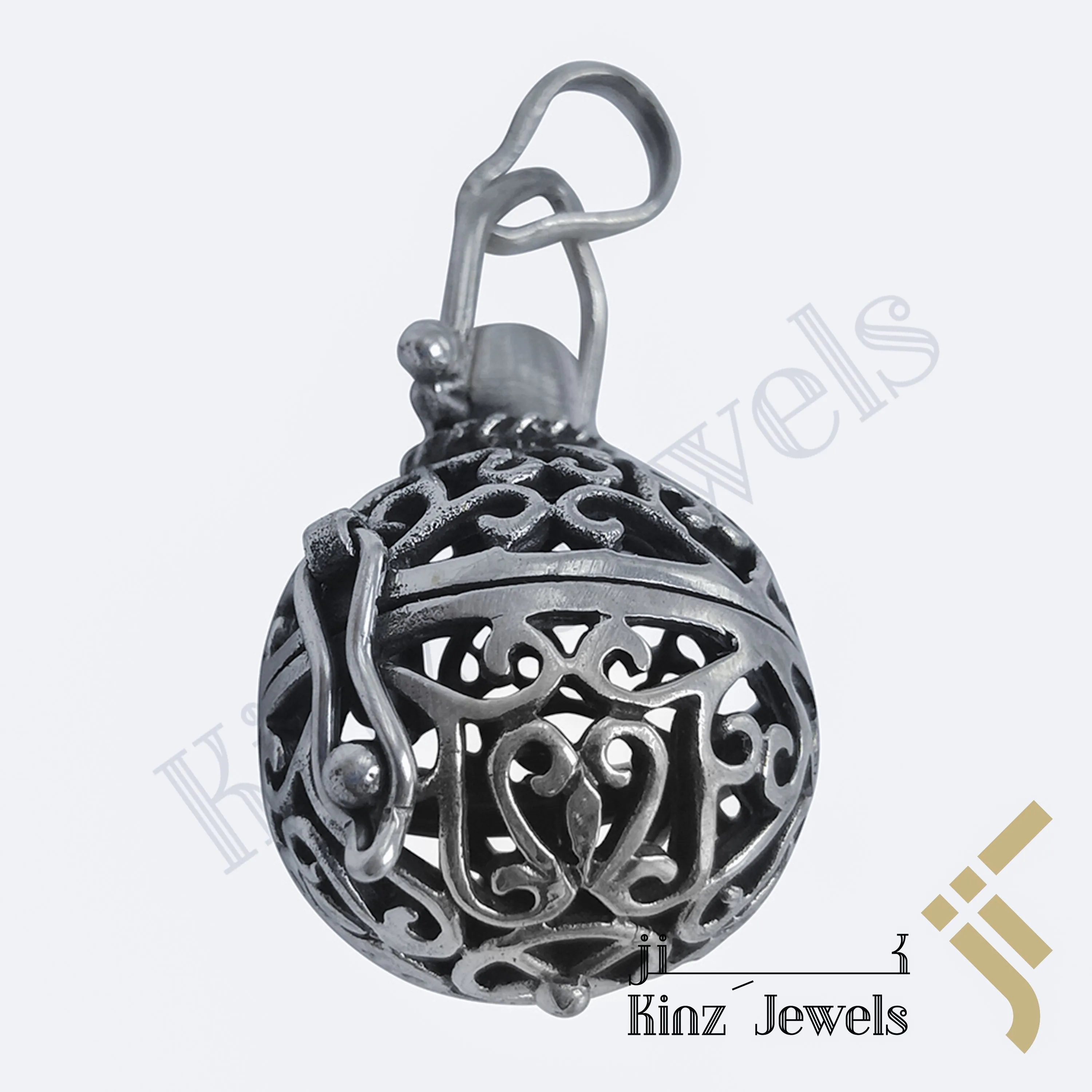 Sterling Silver Antique Locket Ball Pendant