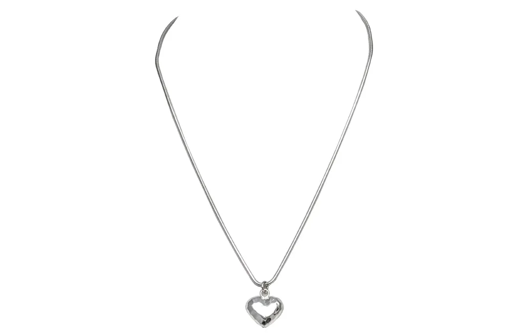 Sterling Silver Hammered Heart Pendant