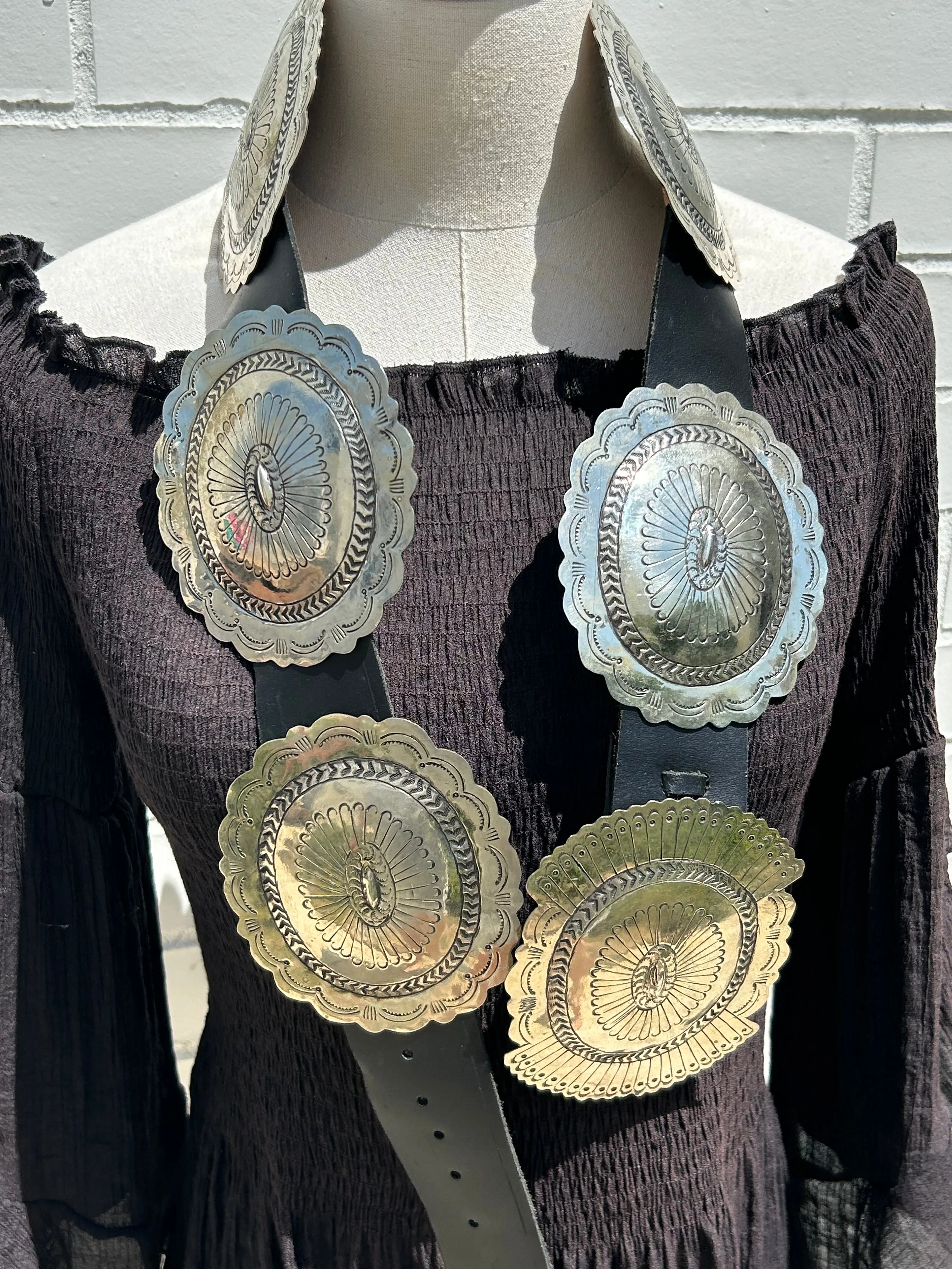 The "Reba" Silver Concho Belt